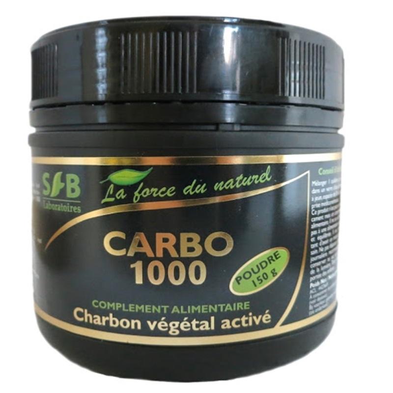Carbo 1000 charbon végétal activé poudre (pot 150 g) - SFB Laboratoires
